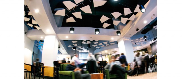 BAFFLE SOUND ABSORBING CEILING SYSTEM